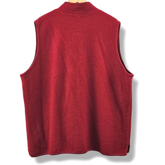 Tully-Ho Red Boiled Wool Vest Womens 2X Chinese Knot Close Holiday Christmas - Picture 2 of 12